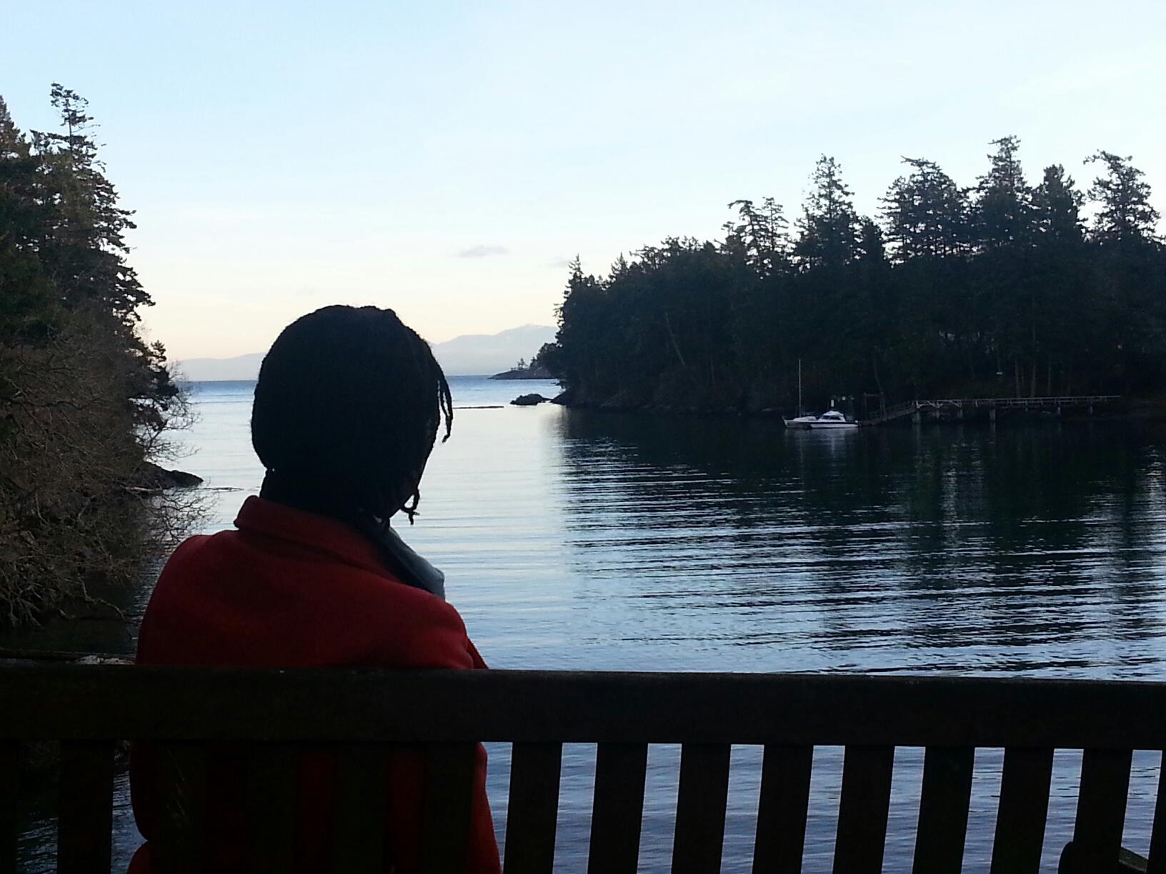 View of Pedder Bay from the flag post at Pearson College